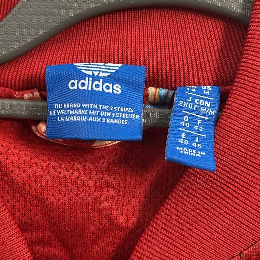 adidas 3 piece set: Red Floral Track Jacket, Leggings, & Sweatshirt - Picture 7 of 9